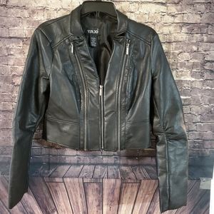 Black leather look jacket